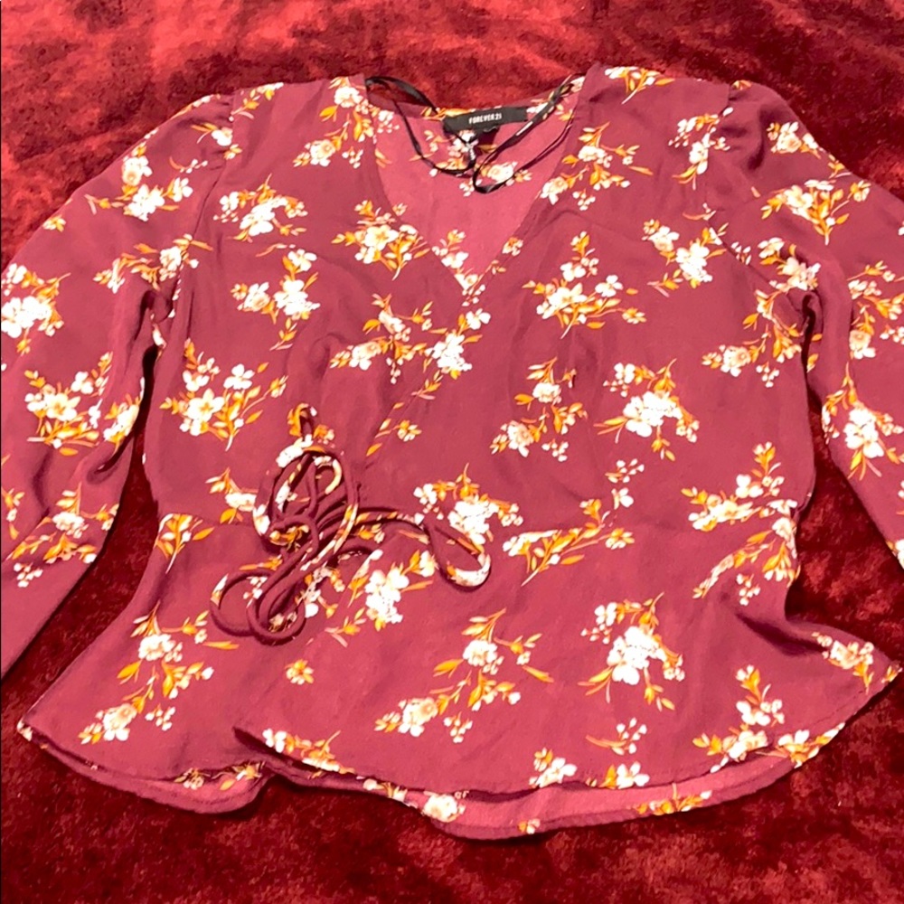 Floral Self-Tie Top